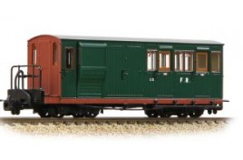 Ffestiniog Railway Passenger Brake Third Green with red ends OO9 Gauge 